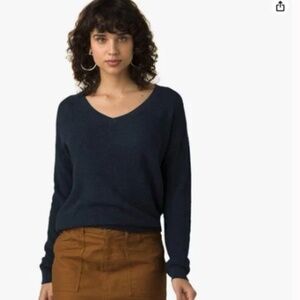 PrAna Milani V Neck Sweater Nocturnal Blue size XS